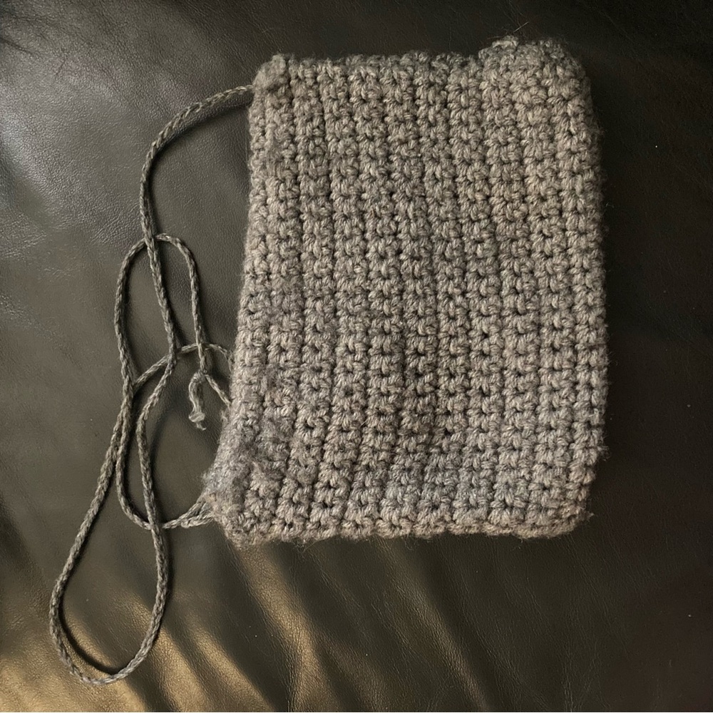Small homemade crochet purse.